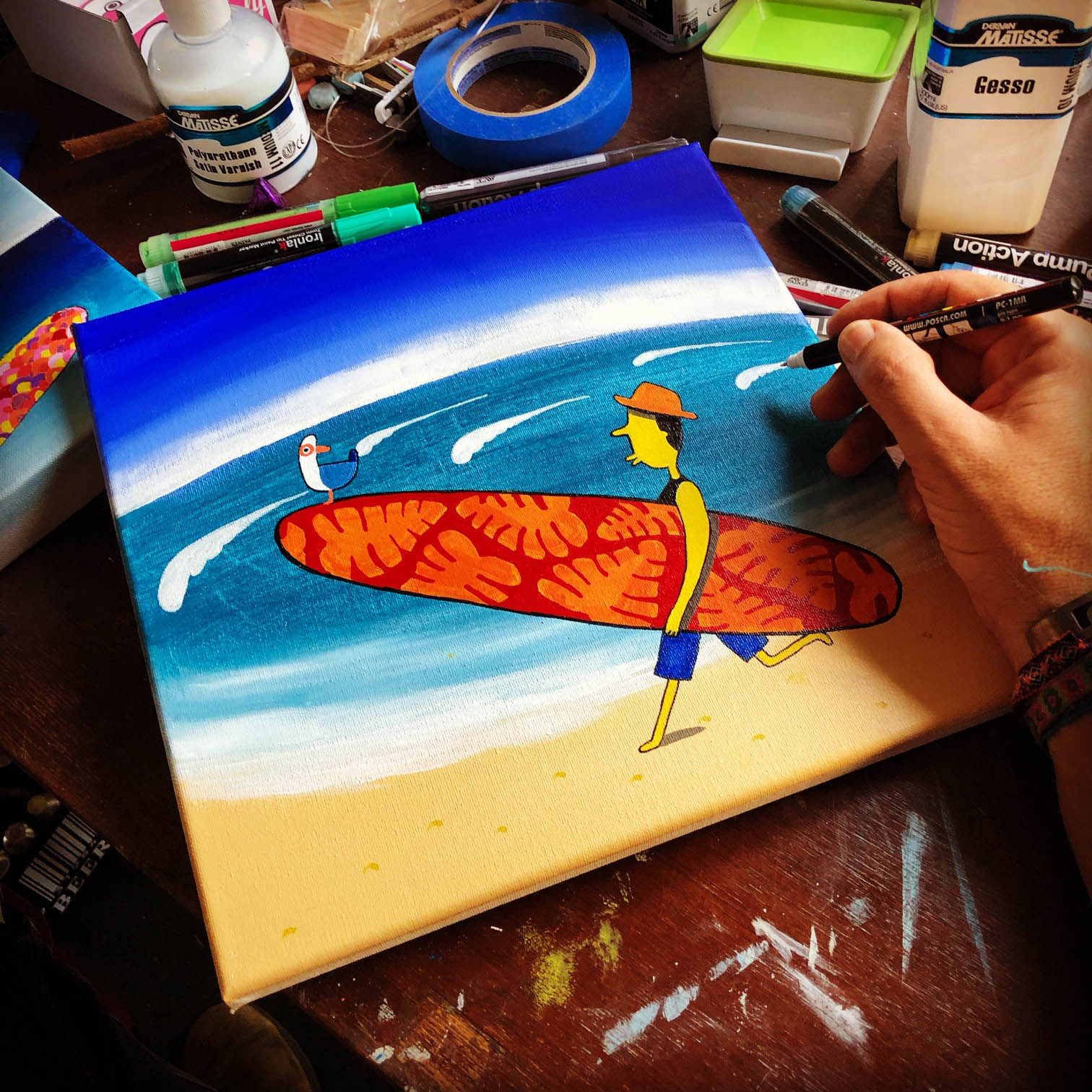 Kurly painting at home